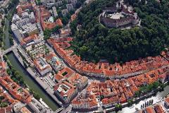 View of Ljubljana with a castle