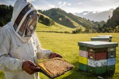 Beekeeper at work in New Zealand
